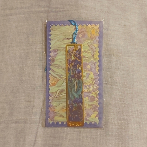 VAN GOGH Irises Metal Bookmark with Tassel - Picture 3 of 4